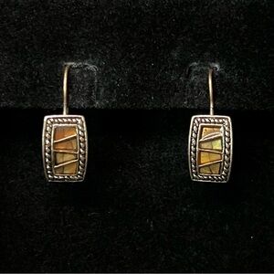 Monet Vintage MOP Abalone Inlay Earrings